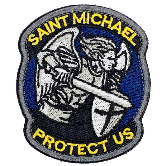 Saint Michael Patch Hook & Loop.   Size: 7x8.5cm  HOOK AND LOOP BACKED PATCH(BOTH PROVIDED) www.moralepatches.com.au