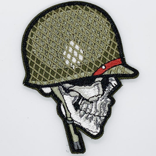 Soldiers Tin Hat Patch Hook & Loop.   Size: 7x9cm   HOOK AND LOOP BACKED PATCH(BOTH PROVIDED) www.moralepatches.com.au