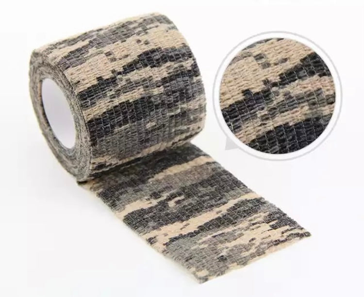 Reduces glare or shine of objects Reusable Protects your equipment and improves grip Ideal for covering all gear including tools, torches, weapons, etc. Tapes can be used as bandages 4.5m (After-stretch) the roll looks really small until you use it Width: 7.5cm Length 4.5m
