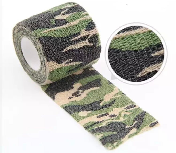 Reduces glare or shine of objects Reusable Protects your equipment and improves grip Ideal for covering all gear including tools, torches, weapons, etc. Tapes can be used as bandages 4.5m (After-stretch) the roll looks really small until you use it Width: 7.5cm Length 4.5m