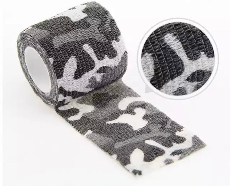 Reduces glare or shine of objects Reusable Protects your equipment and improves grip Ideal for covering all gear including tools, torches, weapons, etc. Tapes can be used as bandages 4.5m (After-stretch) the roll looks really small until you use it Width: 7.5cm Length 4.5m