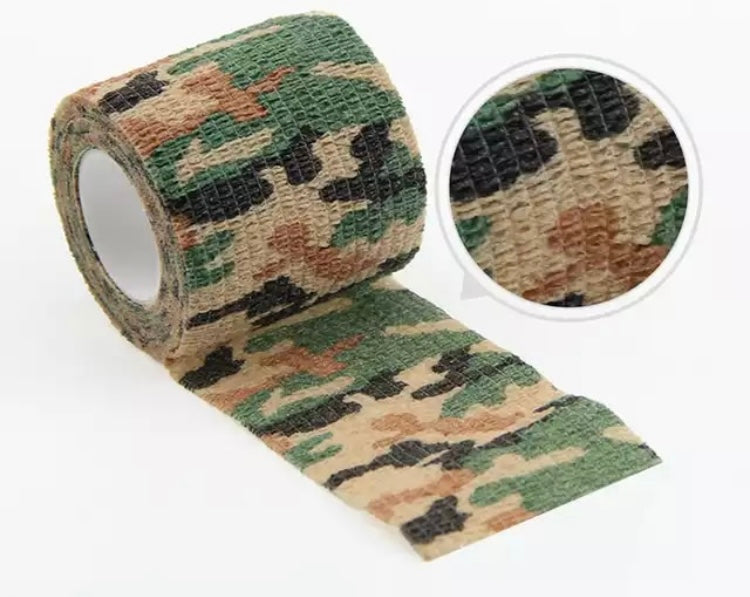 Reduces glare or shine of objects Reusable Protects your equipment and improves grip Ideal for covering all gear including tools, torches, weapons, etc. Tapes can be used as bandages 4.5m (After-stretch) the roll looks really small until you use it Width: 7.5cm Length 4.5m