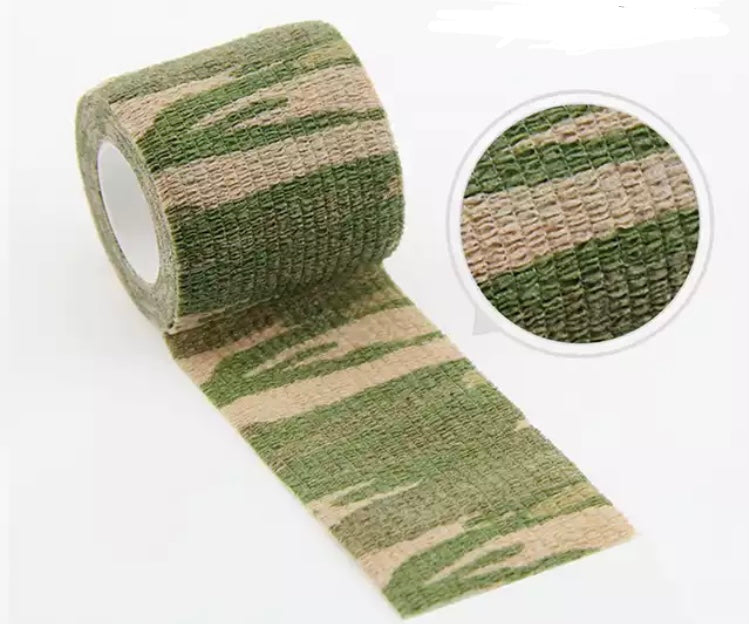 Reduces glare or shine of objects Reusable Protects your equipment and improves grip Ideal for covering all gear including tools, torches, weapons, etc. Tapes can be used as bandages 4.5m (After-stretch) the roll looks really small until you use it Width: 7.5cm Length 4.5m