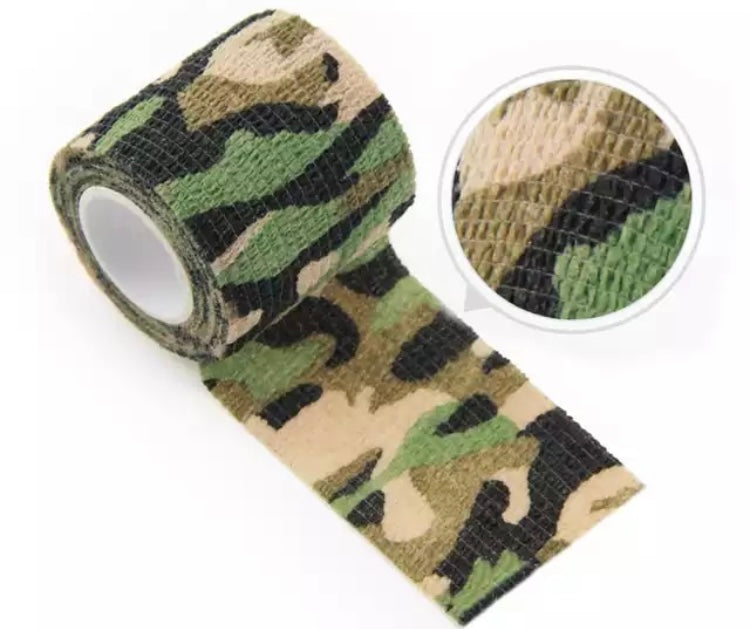 Reduces glare or shine of objects Reusable Protects your equipment and improves grip Ideal for covering all gear including tools, torches, weapons, etc. Tapes can be used as bandages 4.5m (After-stretch) the roll looks really small until you use it Width: 7.5cm Length 4.5m