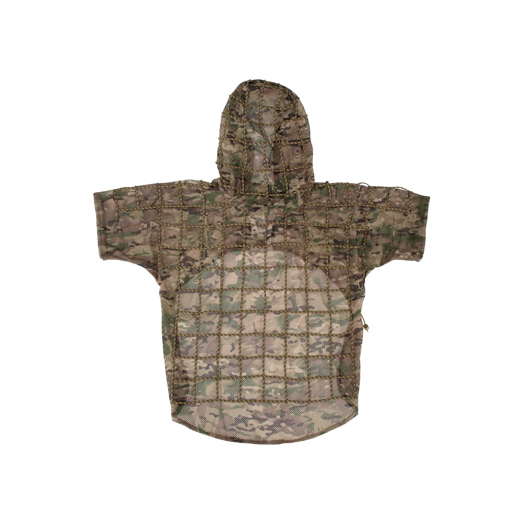 The Ghillie suit is designed for Military and Law Enforcement who require visual camouflage and concealment. It features an integrated hood and wide 550 cord grid work for garnish and foliage attachment. www.moralepatches.com.au