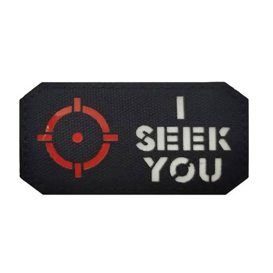 I Seek You Laser Cut Black IR Patch Hook & Loop.   Size: 8x4cm  HOOK AND LOOP BACKED PATCH(BOTH PROVIDED) www.moralepatches.com.au