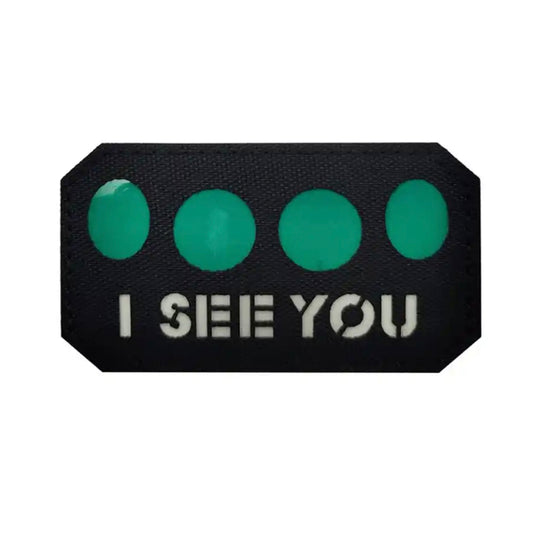 I See You Laser Cut Black IR Patch Hook & Loop.   Size: 9x5cm  HOOK AND LOOP BACKED PATCH(BOTH PROVIDED) www.moralepatches.com.au