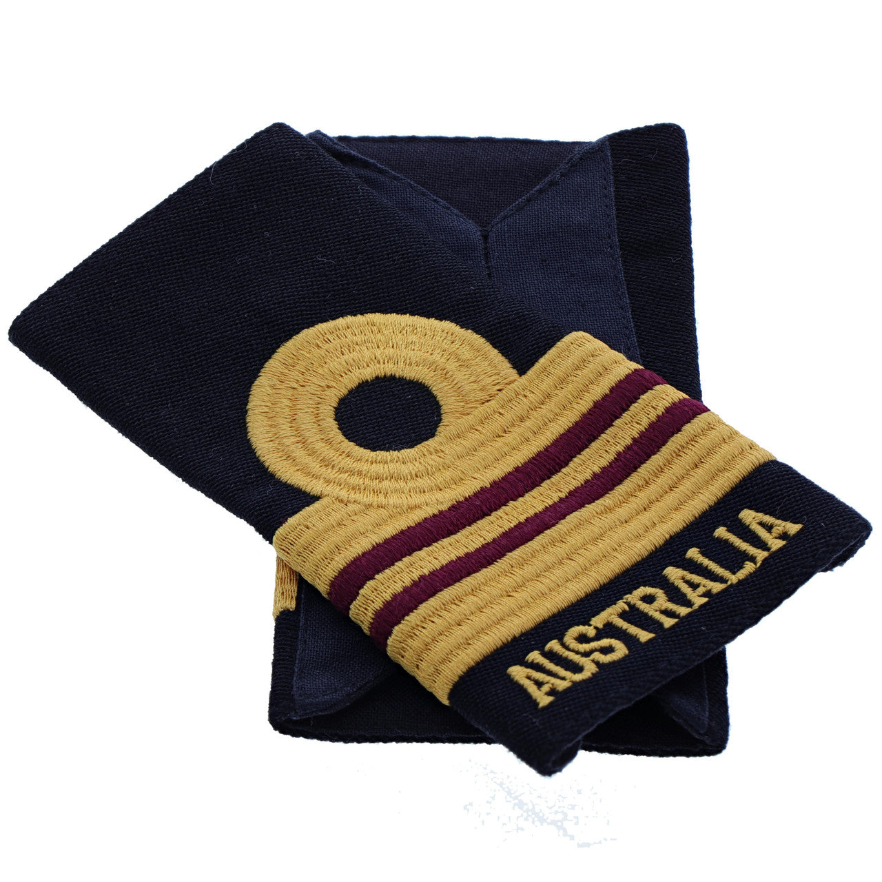 Order this quality Lieutenant Commander Nursing Officer Soft Rank Insignia with embroidered detailing this set of two is ready for wear. Order your set now.  Specifications:      Material: Soft rank insignia, fabric, raised embroidery     Colour: Blue, gold, maroon     Size: Standard