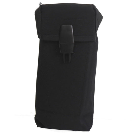 Larger ALICE. pouch with easy open clip closure.  The pouch has clips for attaching to a belt or pack.  Material: Nylon  Measurements: 25 x 11 x 8cm.  Colour: Black www.moralepatches.com.au