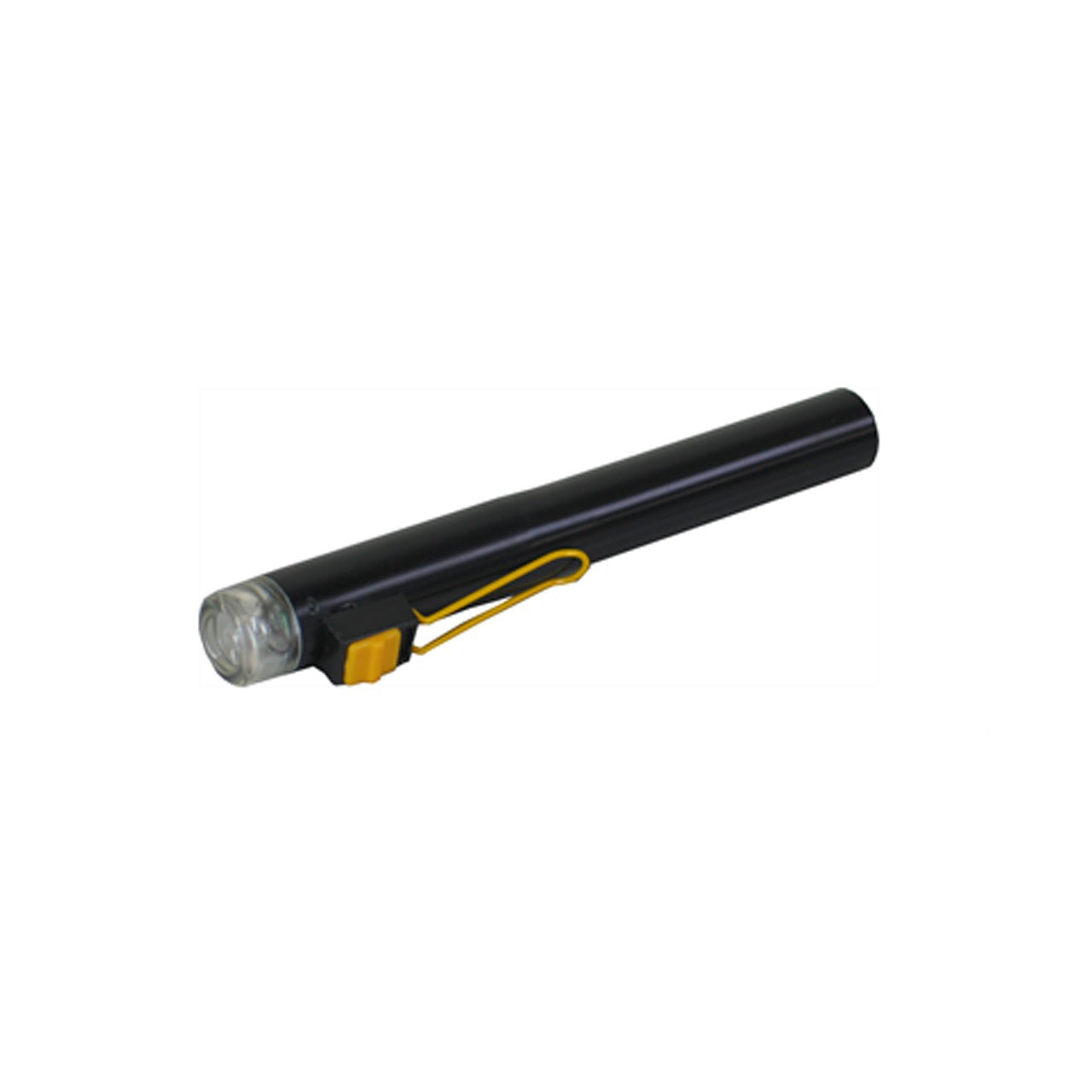 Compact penlight torch.  Requires 2 AA cell batteries (not included) Pocket clip 13cm Incandescent bulb www.moralepatches.com.au