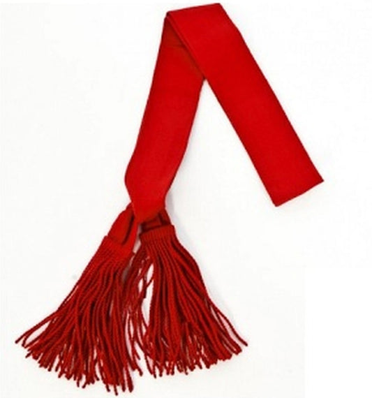 CEREMONIAL DRESS ITEM  Army Scarlet Shoulder Sash  Small 62.5cm  Medium 69.5cm  Large 74.5cm  X Large 79.5cm