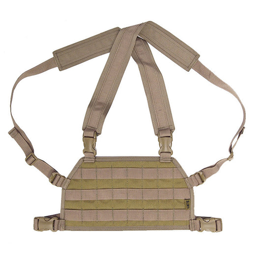 Small enough to cover just the upper chest of the user but big enough to hold suppliment equipment. This is best suited to Lead Climbers, Military Free Fall parachutists or vehicle operators where a cluttered chest or belt order isn't always suitable. www.moralepatches.com.au