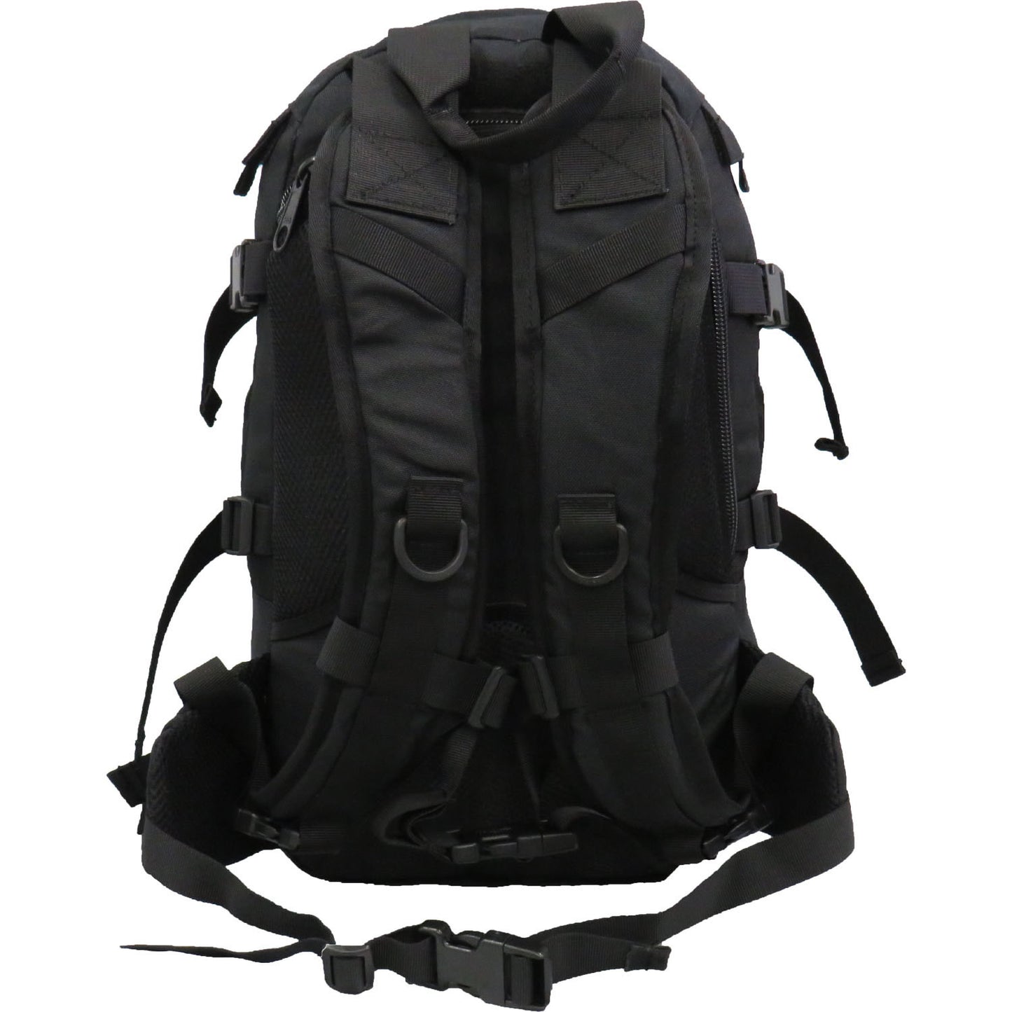Tear drop style  Hydro facility behind harness  Second internal hydro pocket in main compartment  Bonus 2L wide mouth EVA bladder with neoprene hose cover  Main body front pocket with drainage holes  Internal front pocket with organiser  Heavy duty 900D 2 coats PU fabric  MOLLE compatible webbing plus side compression straps  External attachment points