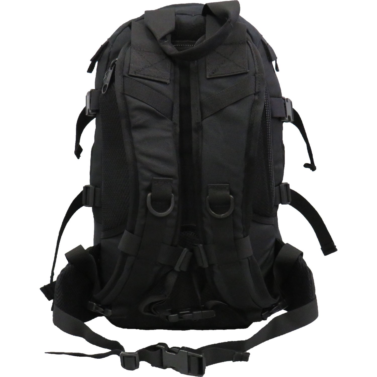 Tear drop style  Hydro facility behind harness  Second internal hydro pocket in main compartment  Bonus 2L wide mouth EVA bladder with neoprene hose cover  Main body front pocket with drainage holes  Internal front pocket with organiser  Heavy duty 900D 2 coats PU fabric  MOLLE compatible webbing plus side compression straps  External attachment points