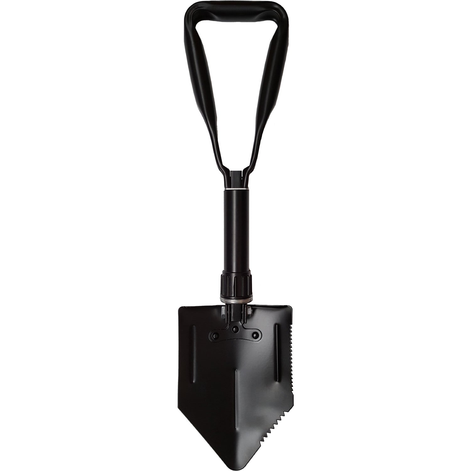 It's a great tool to take camping or add to your cadet field kit  Ergonomically designed handle  3 stage fold up with lock mechanism  Shovel  Emergency saw  Folding pick  Carry bag included