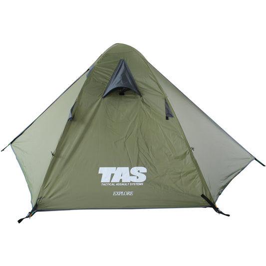 This explore 2 person tent is lightweight and compact great for Camping, Hiking and Backpacking Flysheet: 185T Polyester PU coating 5000mm water head rating Taped seams on fly sheet and floor. Inner: 180T Breathable Polyester Floor: 150D Oxford PU coating 5000mm water head rating Poles: 2 Shock corded Dura-aluminium Poles Outer Bag: 150D Oxford PU waterproof coating, 2 Roomy pockets for equipment Includes: 12 pegs & 6 windproof guy lines Packs down to 50x12cm Set up is 60+125+60cm x 210cm long x 110cm high