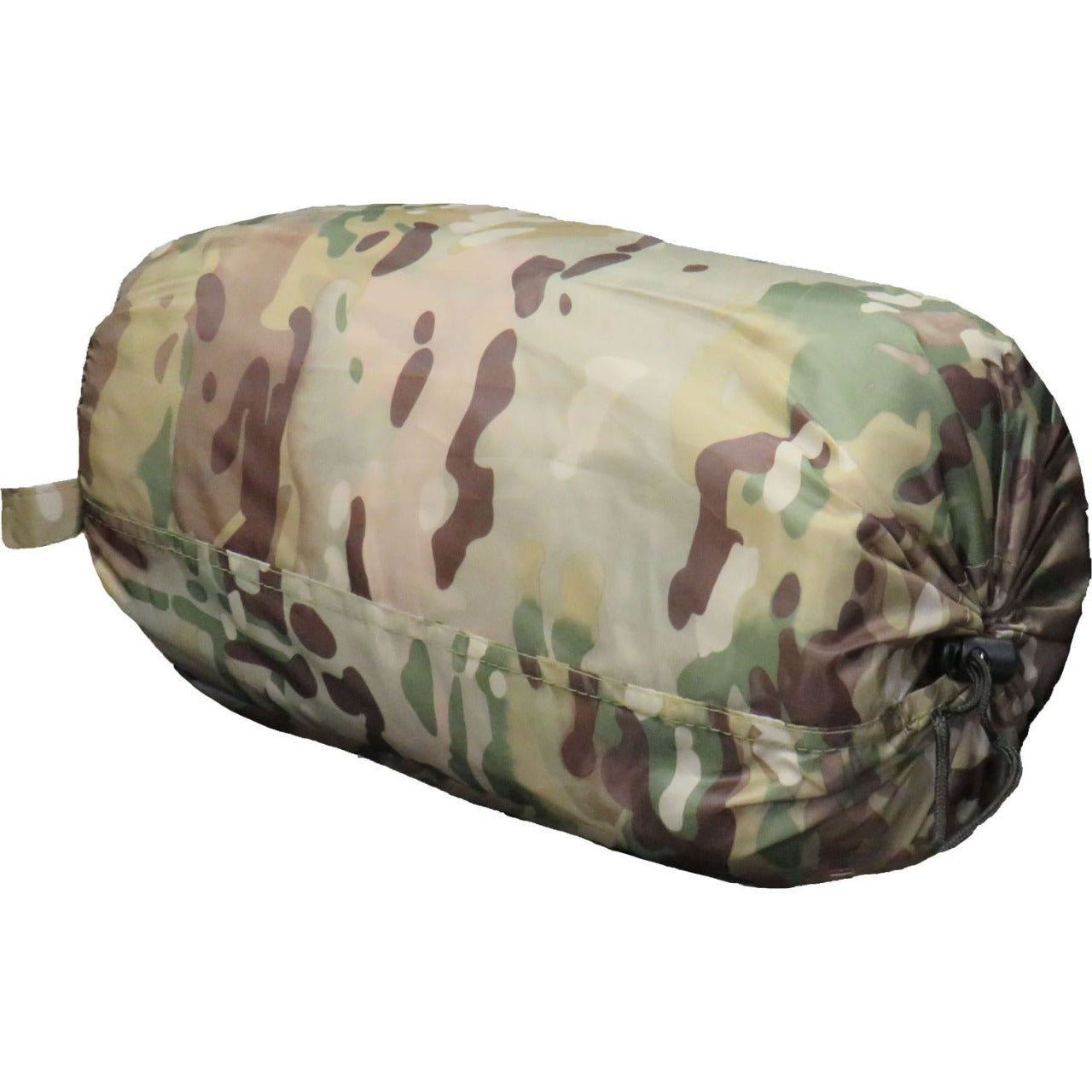 0 degree comfort rating  Contoured hood  175gsm micro fibre fill  190T multicam polyester outer  Soft touch 300T pongee polyester lining  Full rectangular envelope design  #5 zip with draft tube stopper  Complimentary stuff sack  Microfibre works off a reflective heat thermal process  Dimensions: 180+30x75cm