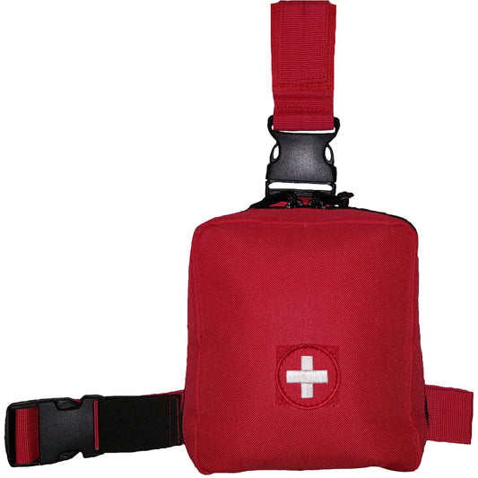 Heavy duty PU coated fabric  Adjustable thigh straps with non slip backing  Adjustable quick release belt strap  Multiple internal sewn loops  Two way zippers with silent pull cords