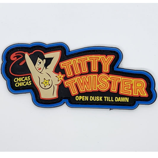 Tiddy Twister Full Colour PVC Patch.   Size: 10x4.5cm