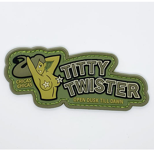 Tiddy Twister OD Green PVC Patch.   Size: 10x4.5cm