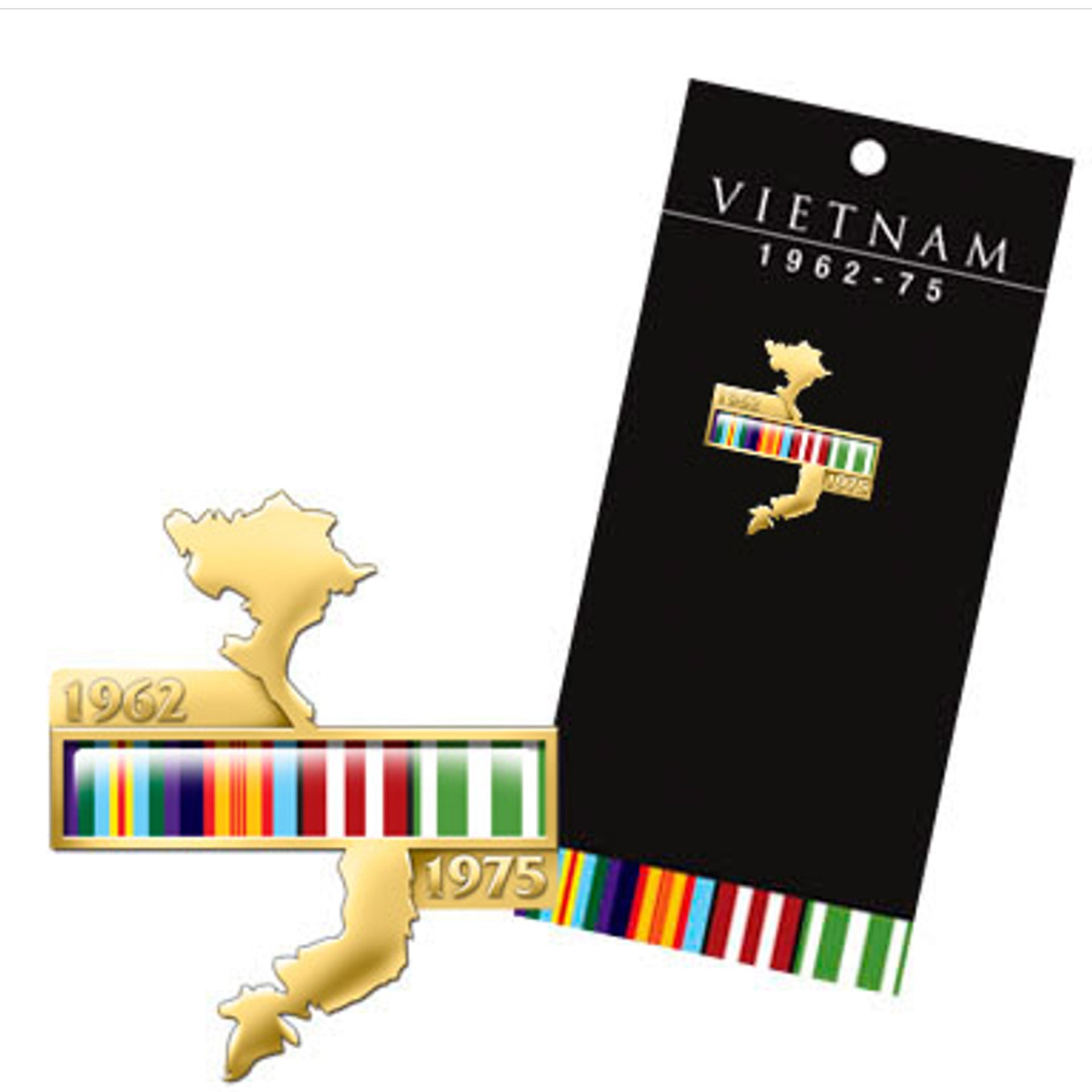 Vietnam Map Campaign Ribbon Lapel Pin On Card – Morale Patches Australia