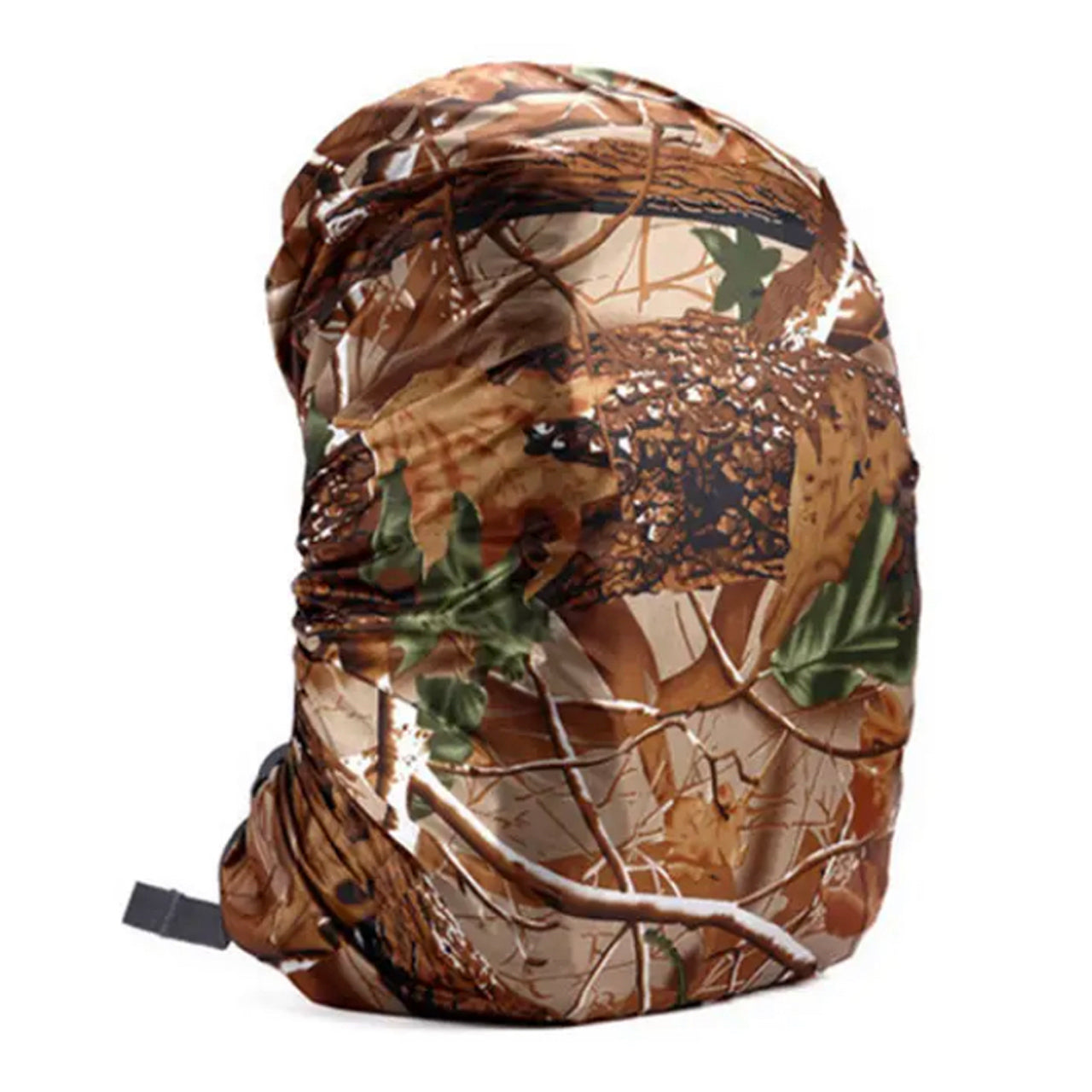 The Real Tree Camo backpack rain cover is a durable protective lightweight layer that is an excellent addition to your kit. It provides superior protection from the elements.  Light weight Waterproof Sizes  35L  45L 55L 60L 80L www.moralepatches.com.au