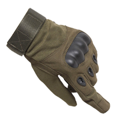 One Size Fits Most from small to large, definitely not XL or above. The velcro tightener helps keep everything firm as we put this through a rough 2 day combat test.  Great set of gloves for Military, cadets, scouts, hiking, hunting, outdoor sports or riding a motorbike.  Heavy duty  Adjustable velcro  Anti-slip material in the palm for better grip  Reinforced carbon fibre knuckle area  Light weight  Breathable fabric