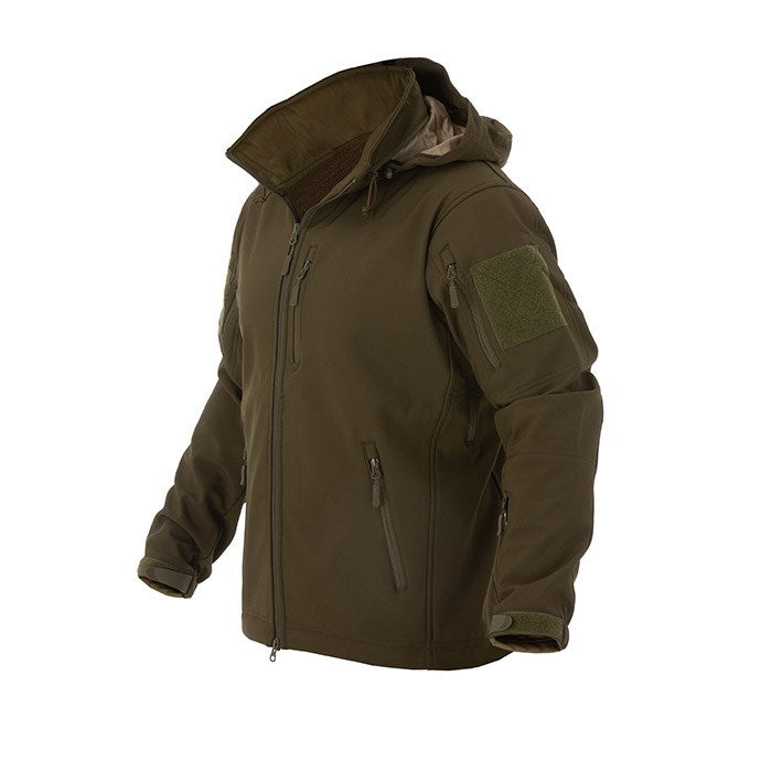 Ideal for those cold nights out field, kicking in doors or just hanging with mates.  The Valhalla Summit soft shell jacket is designed for comfort and utility. The three-layer integrated shell with its water resistant fabrics wicks moisture while maintaining body heat. Equipped with underarm vents for temperature control, reinforcement on the forearms, and multiple pockets for utility and storage (it also includes a phone pocket with headphones port) make the jacket comfortable and versatile.